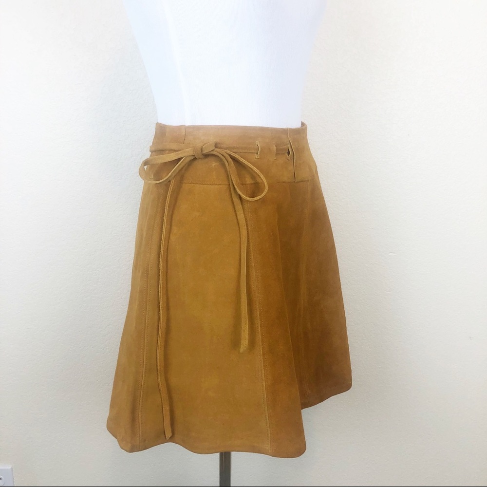 Vintage Jorgen’s Leather Design Suede Wrap Skirt